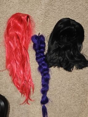 Red, Purple, and Black Women’s Synthetic Hairpieces - Multi-Pack
